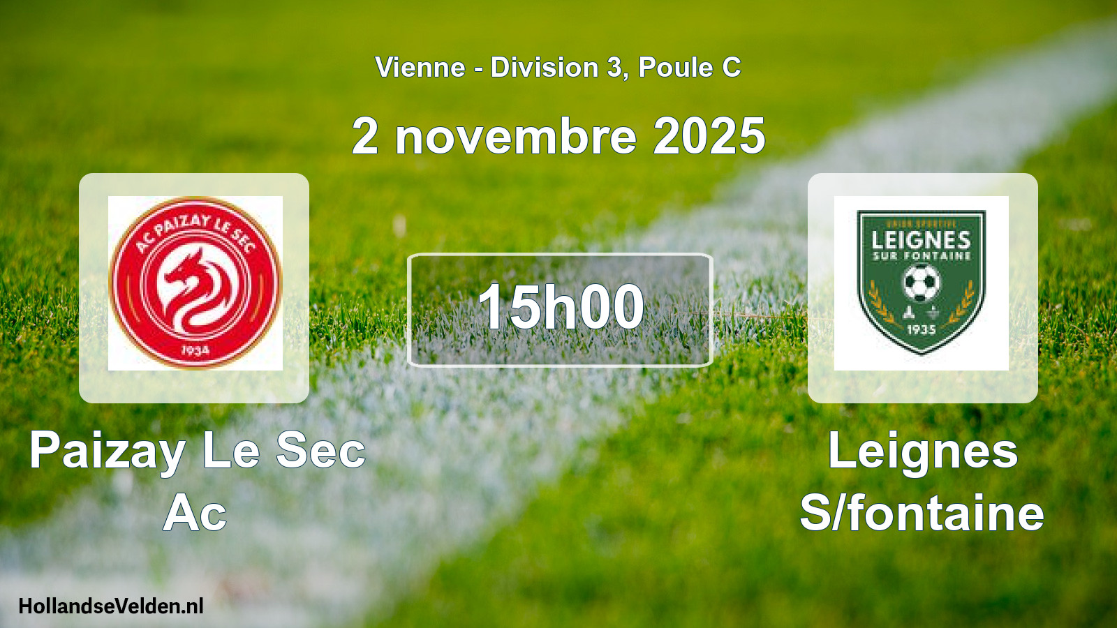 Geplande wedstrijd: Paizay Le Sec Ac - Leignes S/fontaine (2 november 2025)
