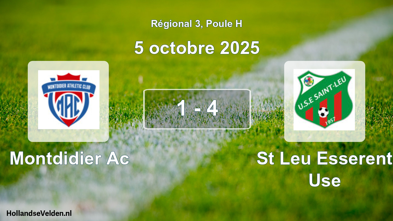 Total number of matches played: Montdidier Ac - St Leu Esserent Use 1 - 4 (5 October 2025)