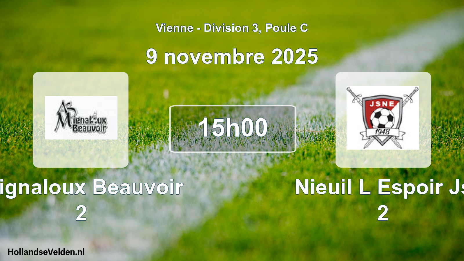 Scheduled Match: Mignaloux Beauvoir 2 - Nieuil L Espoir Js 2 (9 November 2025)