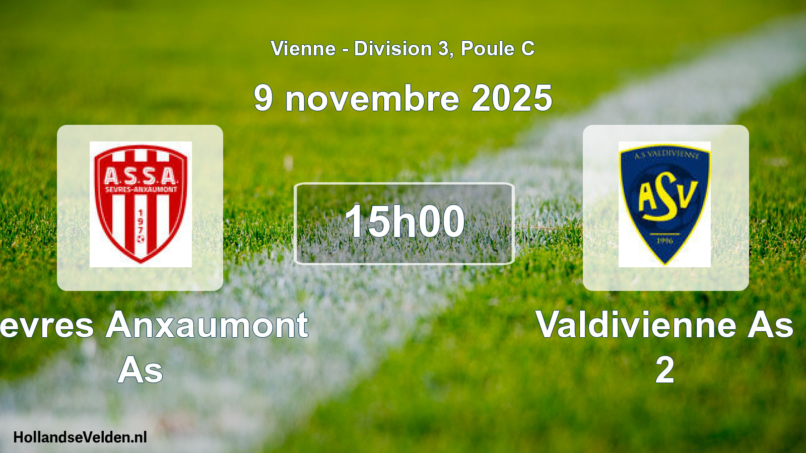Geplande wedstrijd: Sevres Anxaumont As - Valdivienne As 2 (9 novembre 2025)