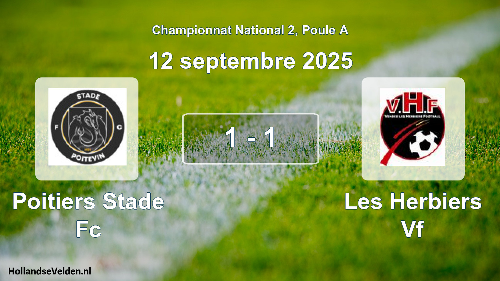 Gespeelde wedstrijd: Poitiers Stade Fc - Les Herbiers Vf 1 - 1 (12 septembre 2025)