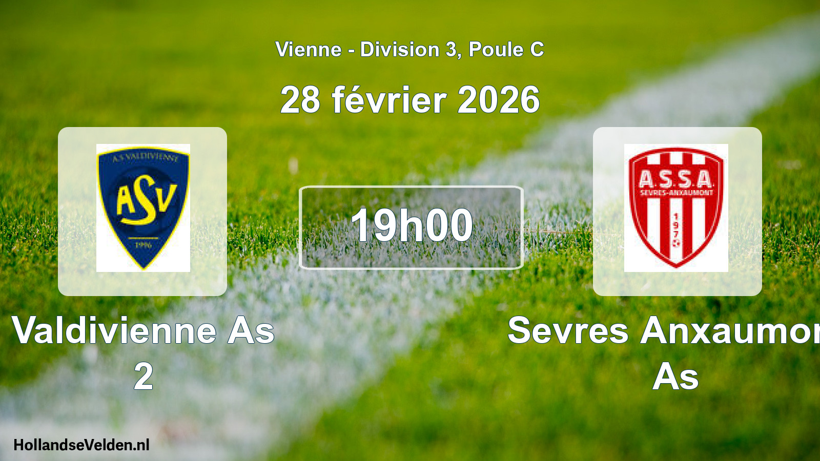 Geplande wedstrijd: Valdivienne As 2 - Sevres Anxaumont As (28 février 2026)