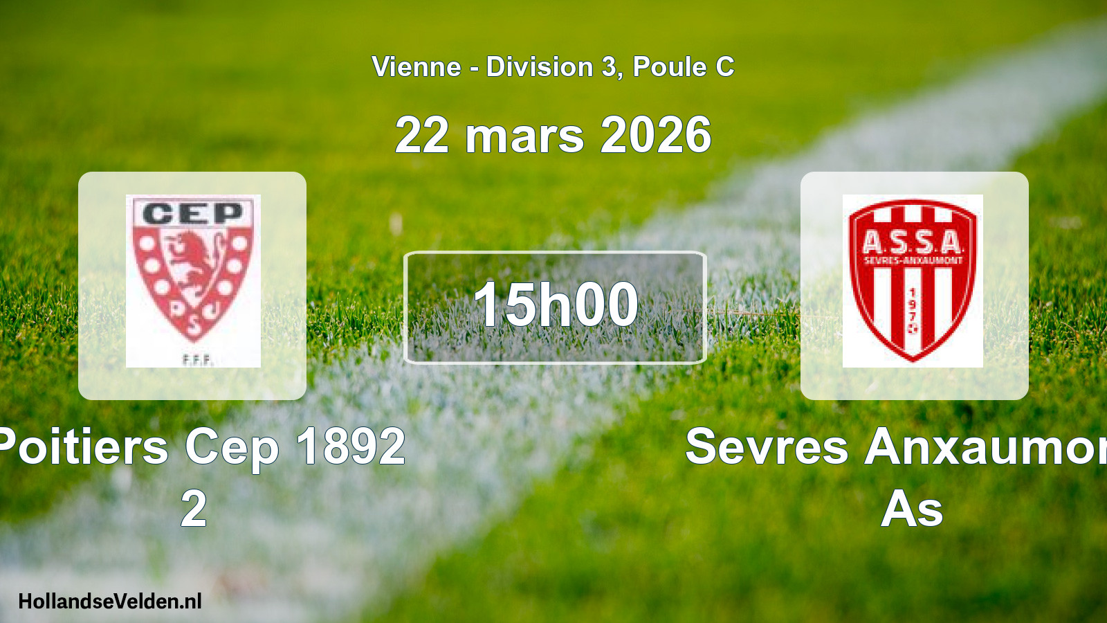 Geplande wedstrijd: Poitiers Cep 1892 2 - Sevres Anxaumont As (22 maart 2026)