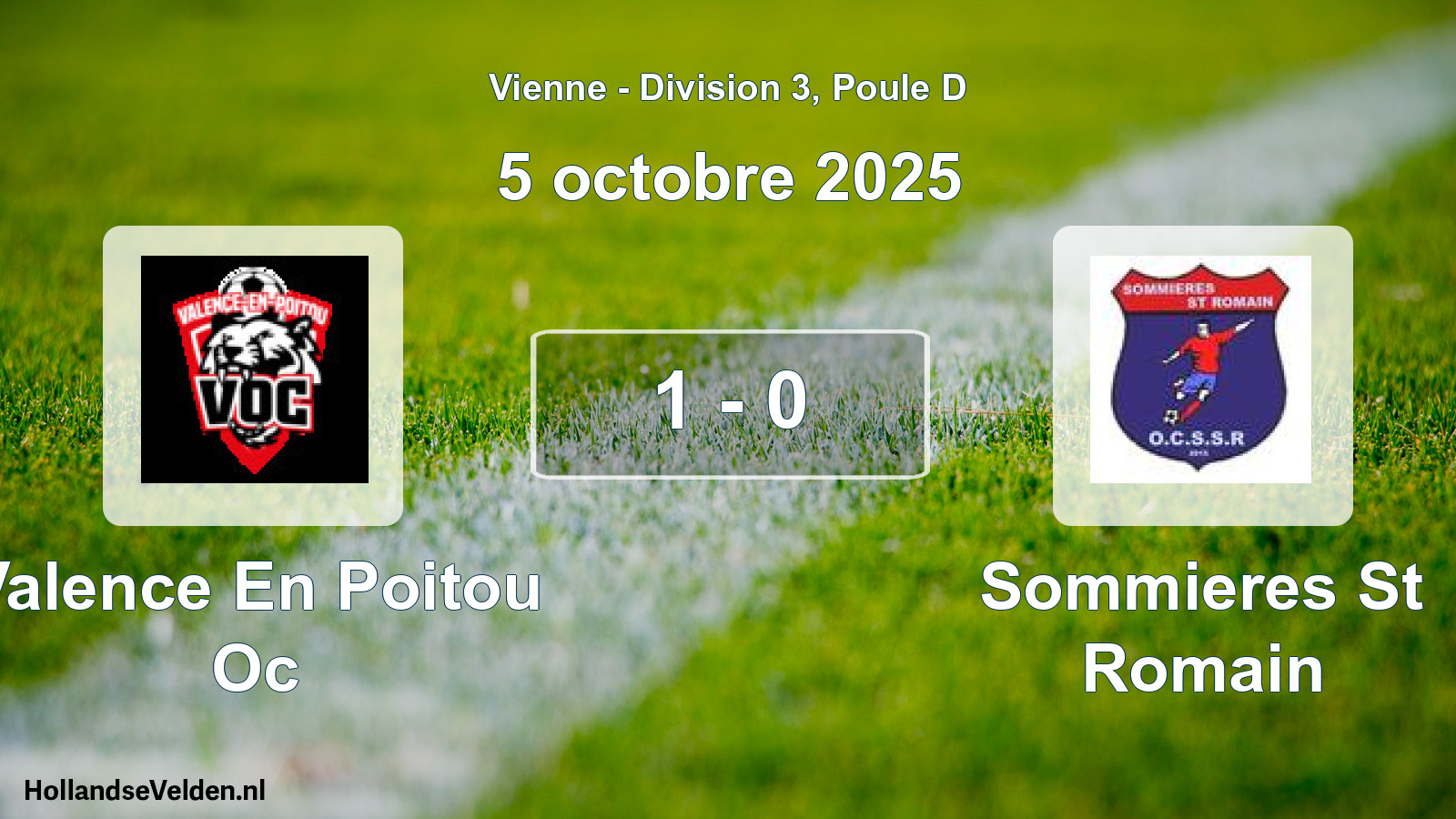 Gespeelde wedstrijd: Valence En Poitou Oc - Sommieres St Romain 1 - 0 (5 octobre 2025)