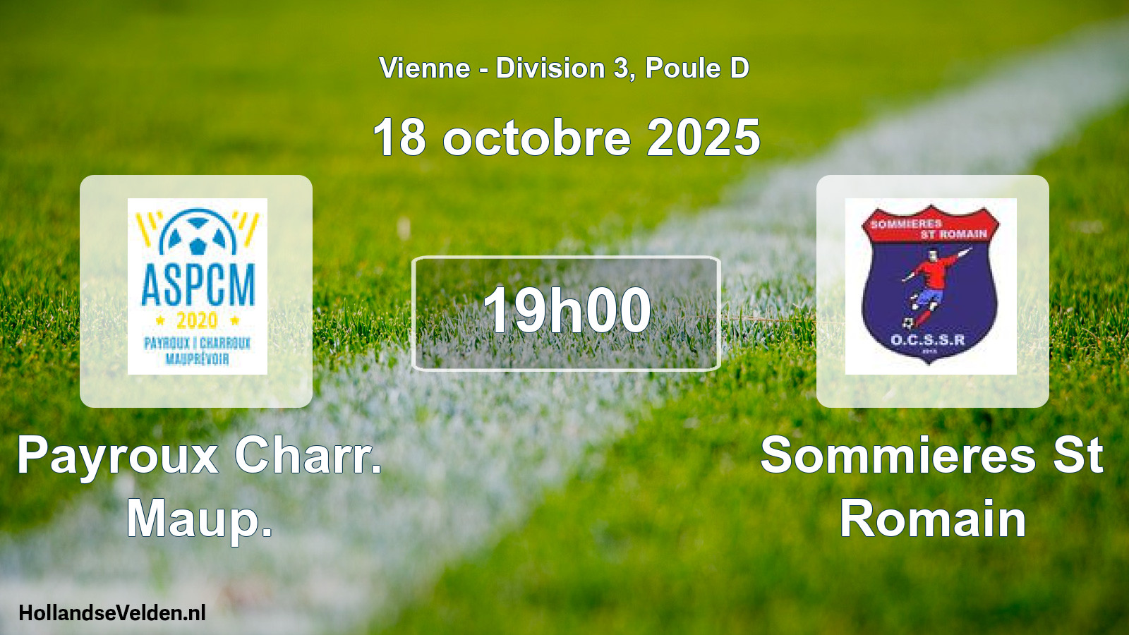 Geplande wedstrijd: Payroux Charr. Maup. - Sommieres St Romain (18 octobre 2025)