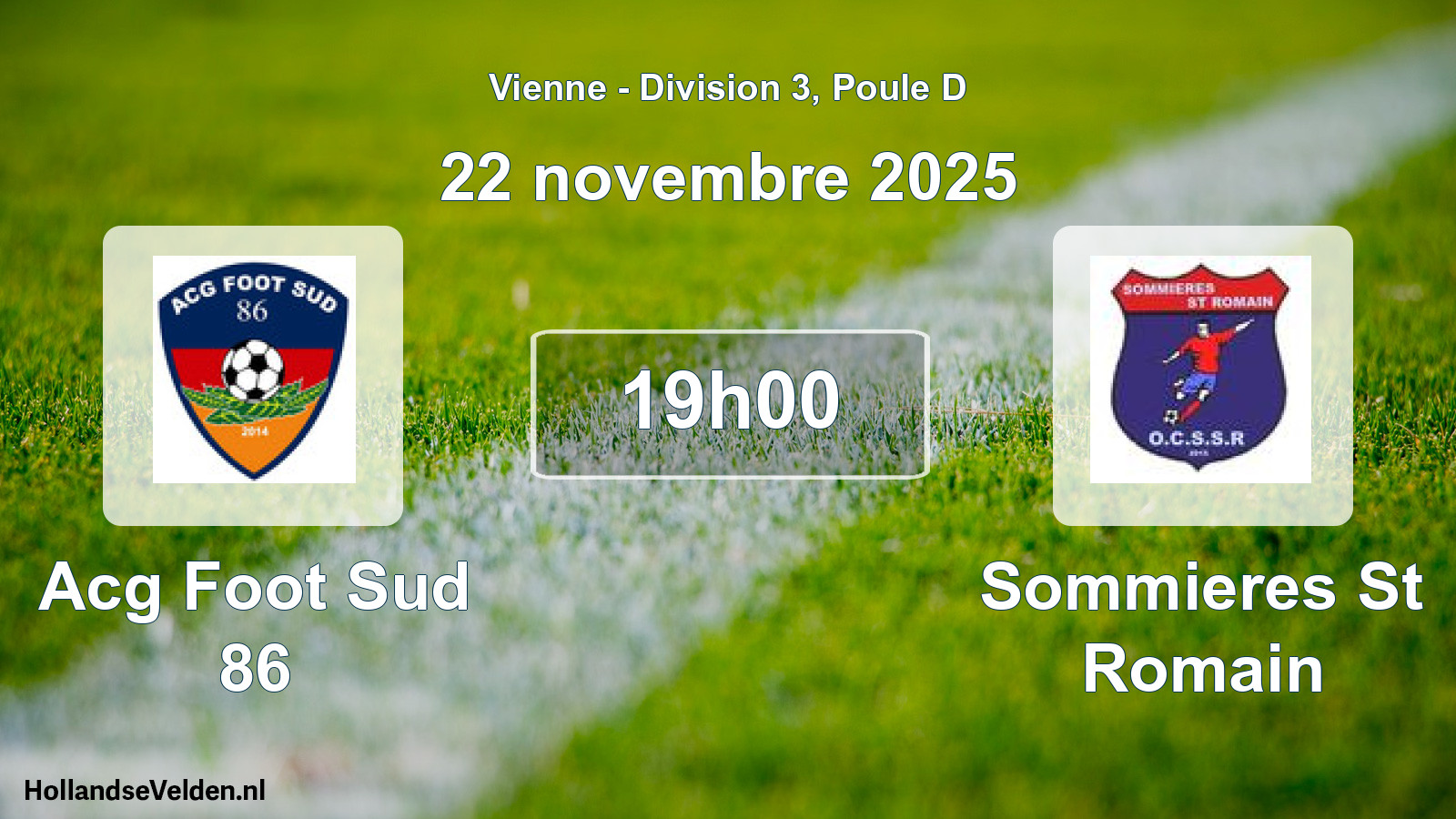 Geplande wedstrijd: Acg Foot Sud 86 - Sommieres St Romain (22 novembre 2025)