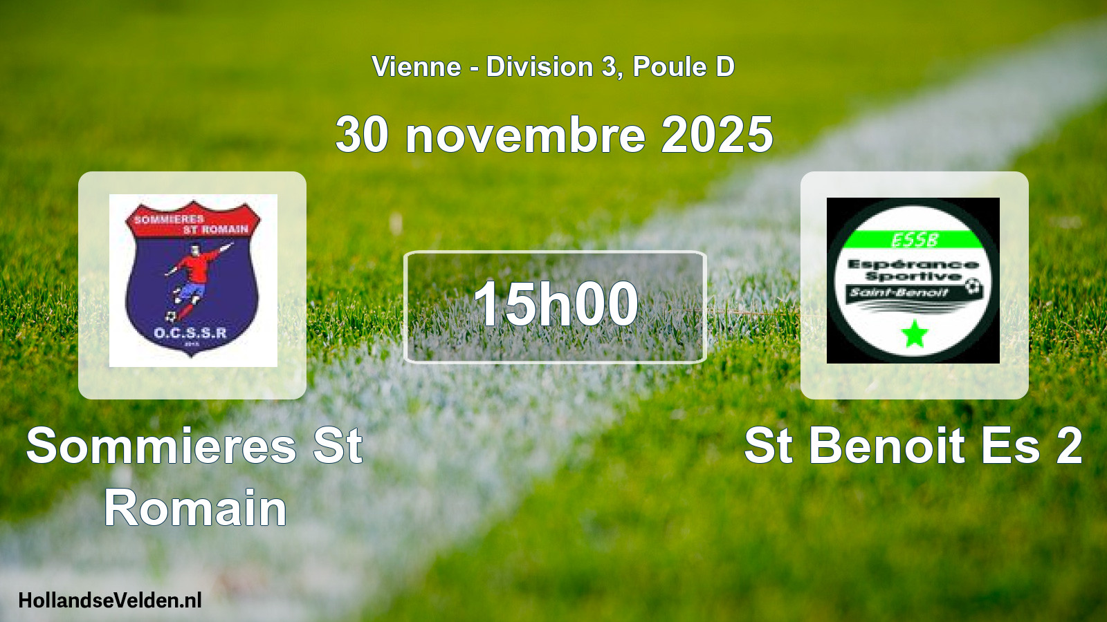 Geplande wedstrijd: Sommieres St Romain - St Benoit Es 2 (30 novembre 2025)