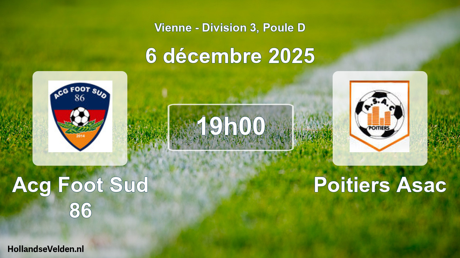 Geplande wedstrijd: Acg Foot Sud 86 - Poitiers Asac (6 décembre 2025)