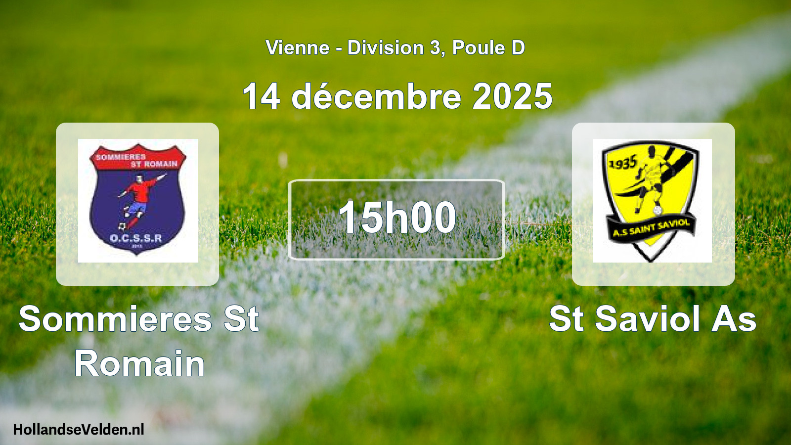 Geplande wedstrijd: Sommieres St Romain - St Saviol As (14 décembre 2025)