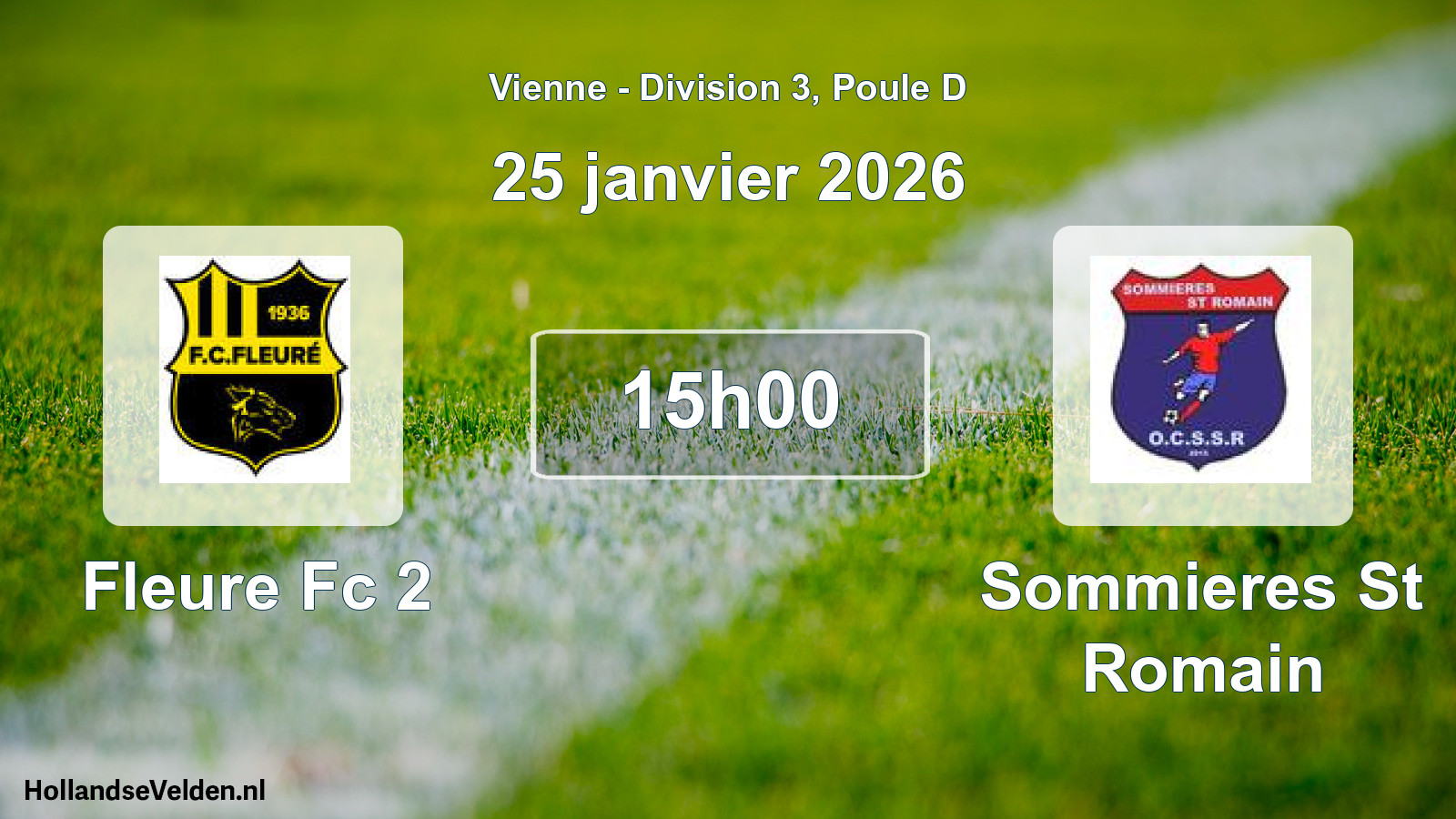 Geplande wedstrijd: Fleure Fc 2 - Sommieres St Romain (25 janvier 2026)