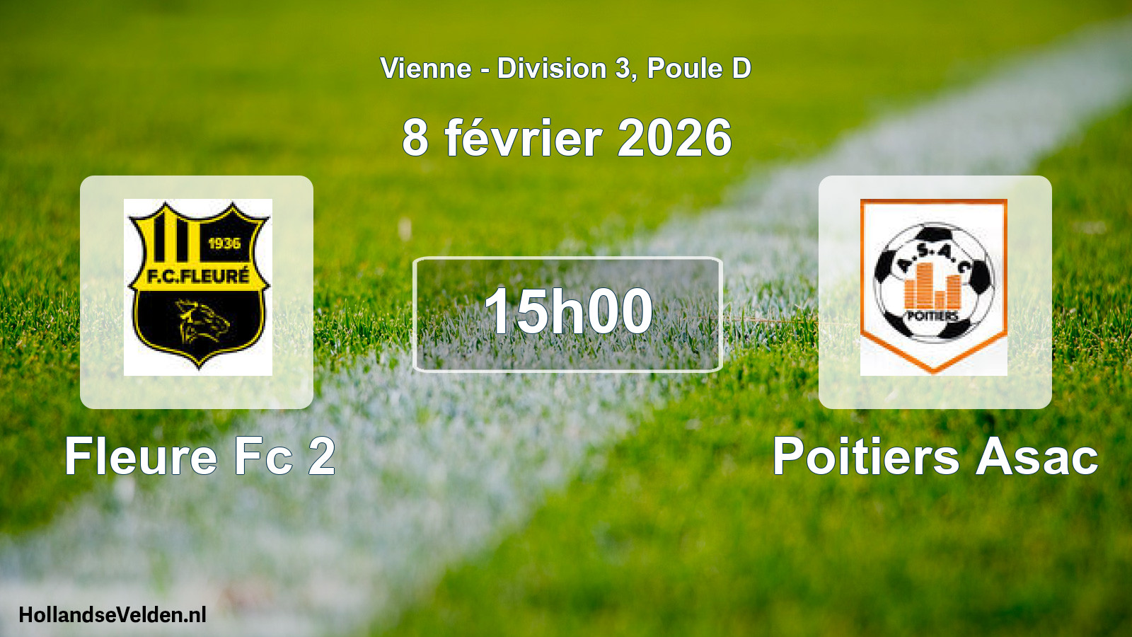 Geplande wedstrijd: Fleure Fc 2 - Poitiers Asac (8 februari 2026)