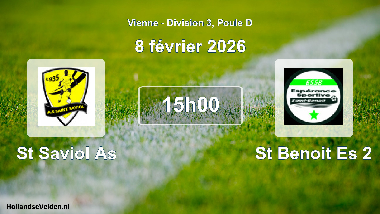 Geplande wedstrijd: St Saviol As - St Benoit Es 2 (8 février 2026)