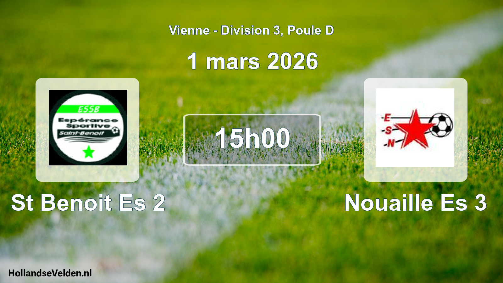 Scheduled Match: St Benoit Es 2 - Nouaille Es 3 (1 March 2026)