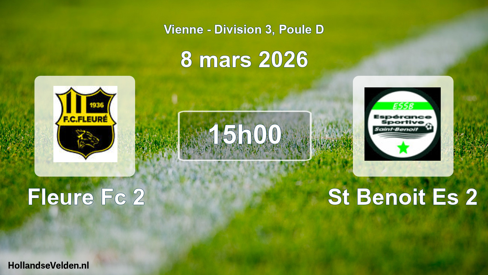Geplande wedstrijd: Fleure Fc 2 - St Benoit Es 2 (8 mars 2026)