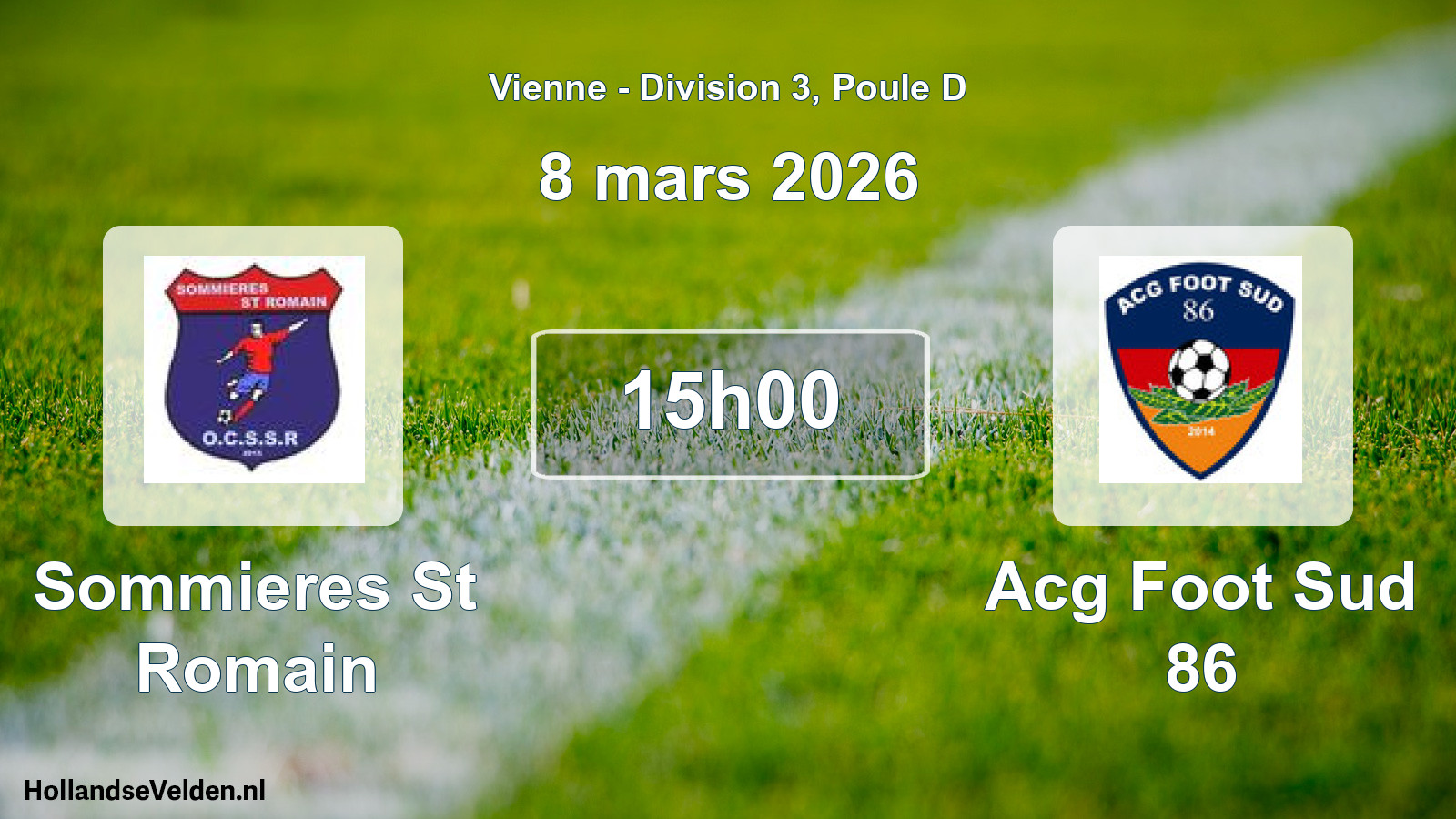 Geplande wedstrijd: Sommieres St Romain - Acg Foot Sud 86 (8 mars 2026)
