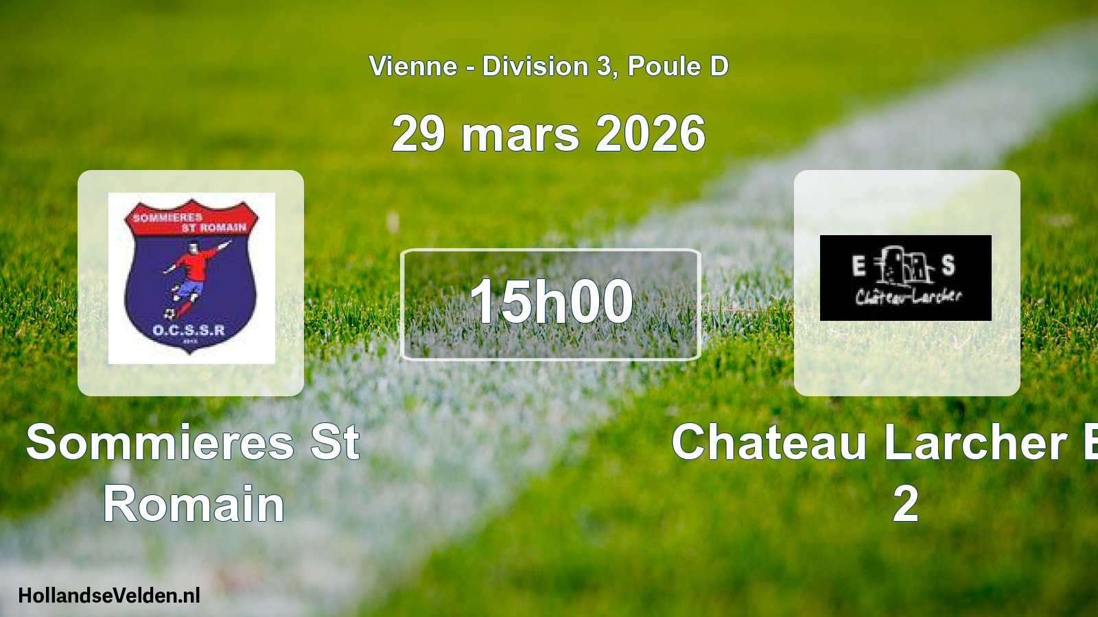 Geplande wedstrijd: Sommieres St Romain - Chateau Larcher Es 2 (29 mars 2026)