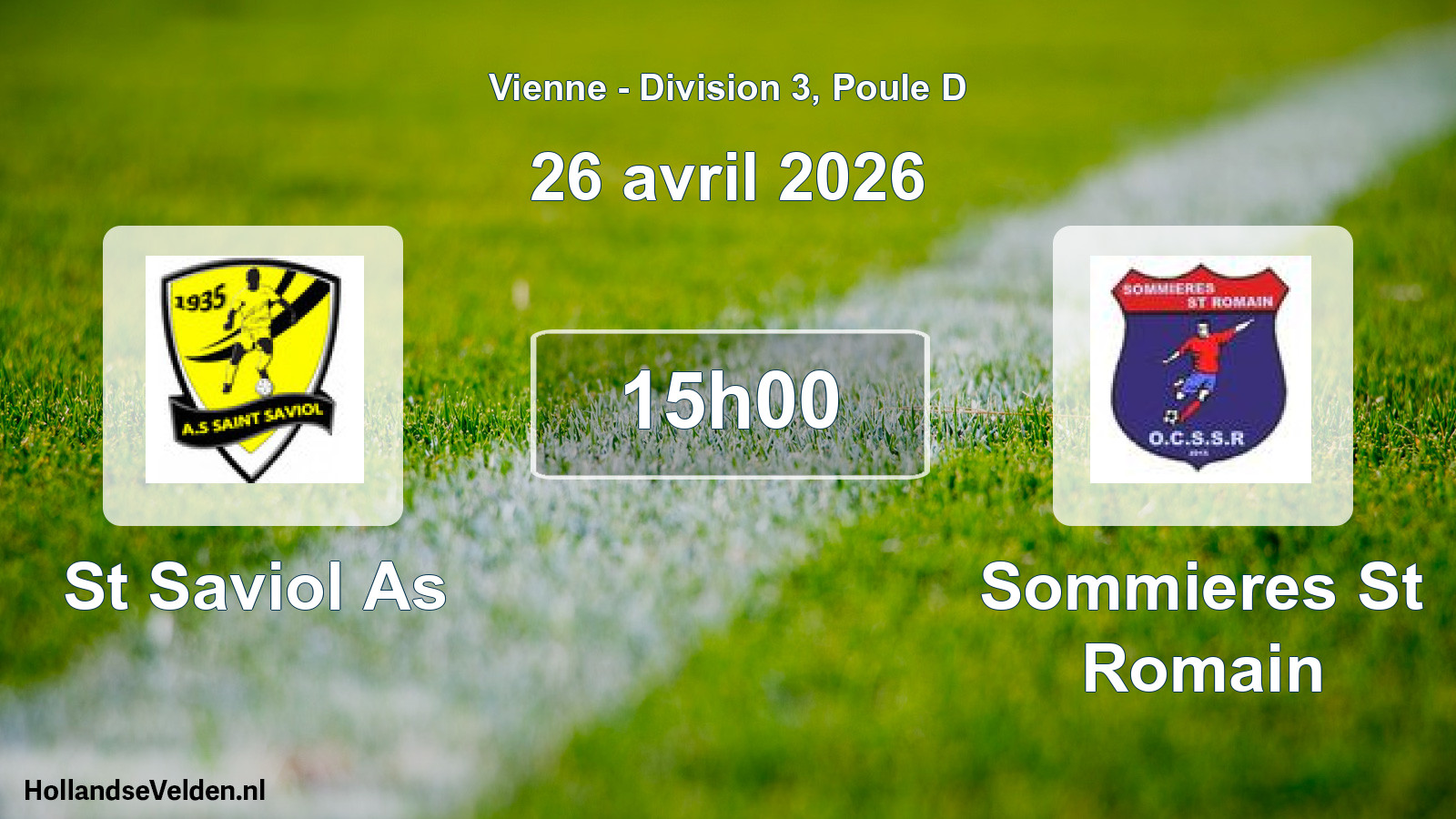 Geplande wedstrijd: St Saviol As - Sommieres St Romain (26 avril 2026)