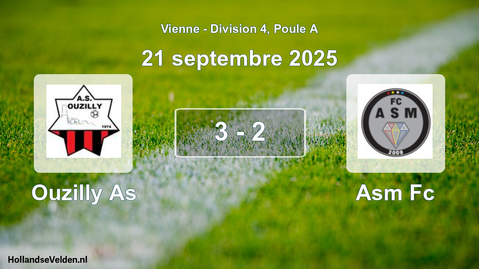 Gespeelde wedstrijd: Ouzilly As - Asm Fc 3 - 2 (21 septembre 2025)