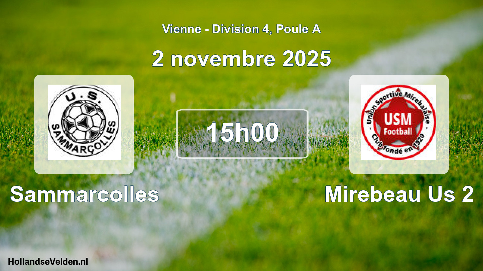 Scheduled Match: Sammarcolles - Mirebeau Us 2 (2 November 2025)