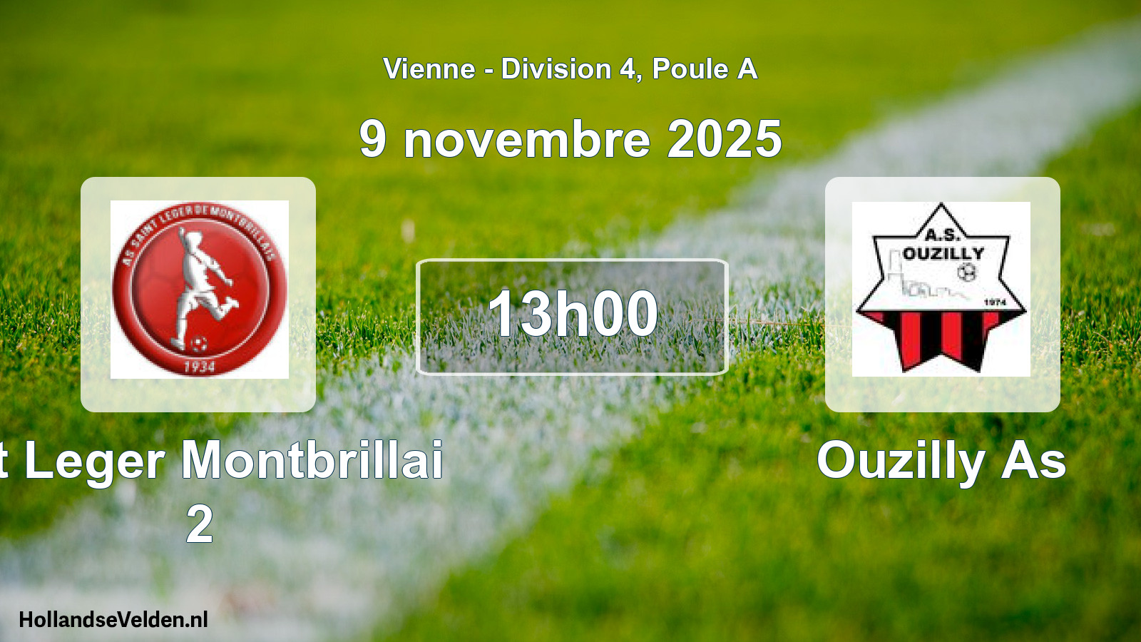 Scheduled Match: St Leger Montbrillai 2 - Ouzilly As (9 November 2025)