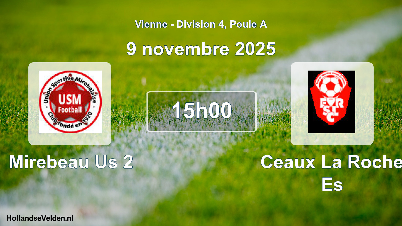 Scheduled Match: Mirebeau Us 2 - Ceaux La Roche Es (9 November 2025)