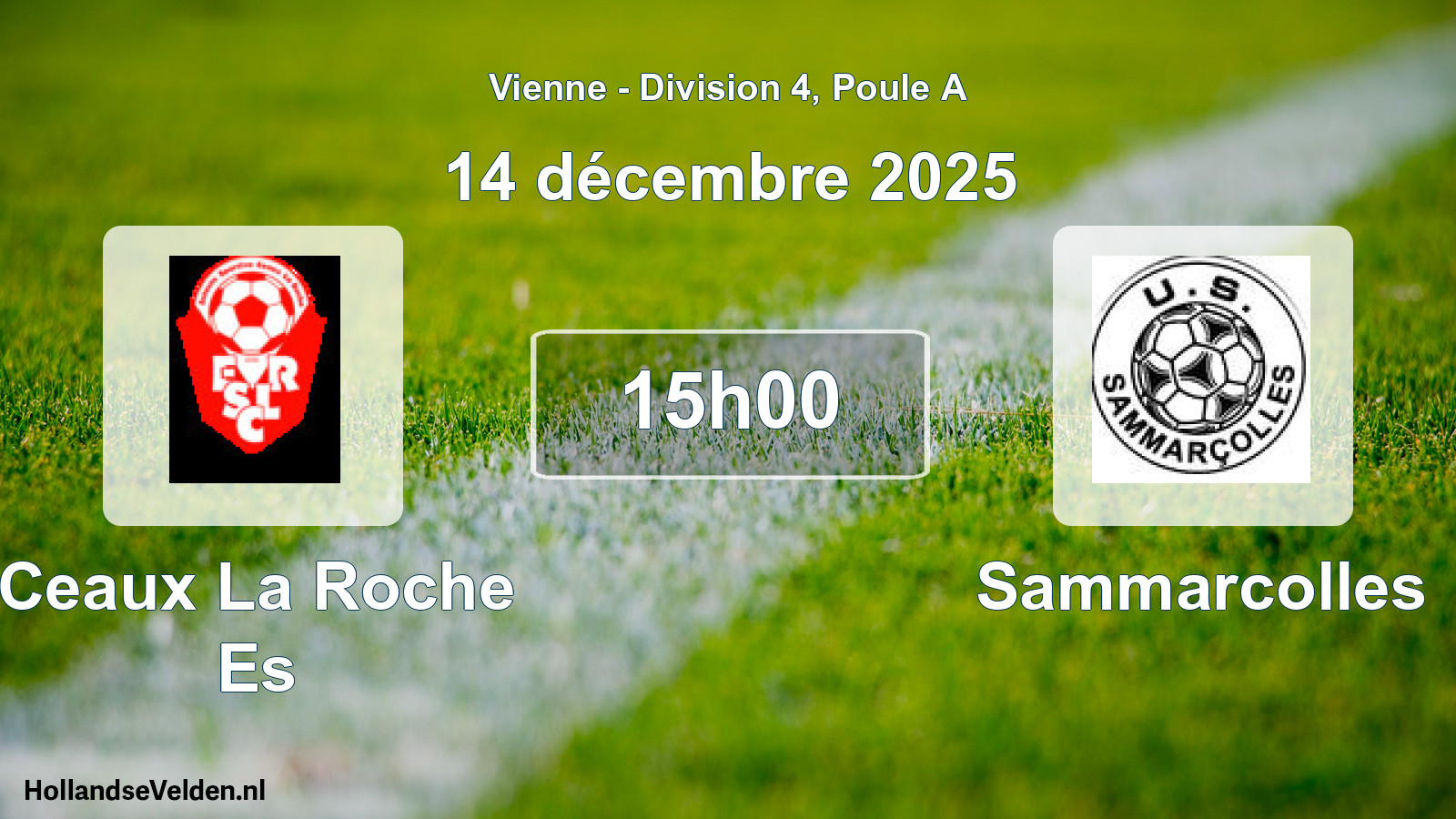 Geplande wedstrijd: Ceaux La Roche Es - Sammarcolles (14 décembre 2025)