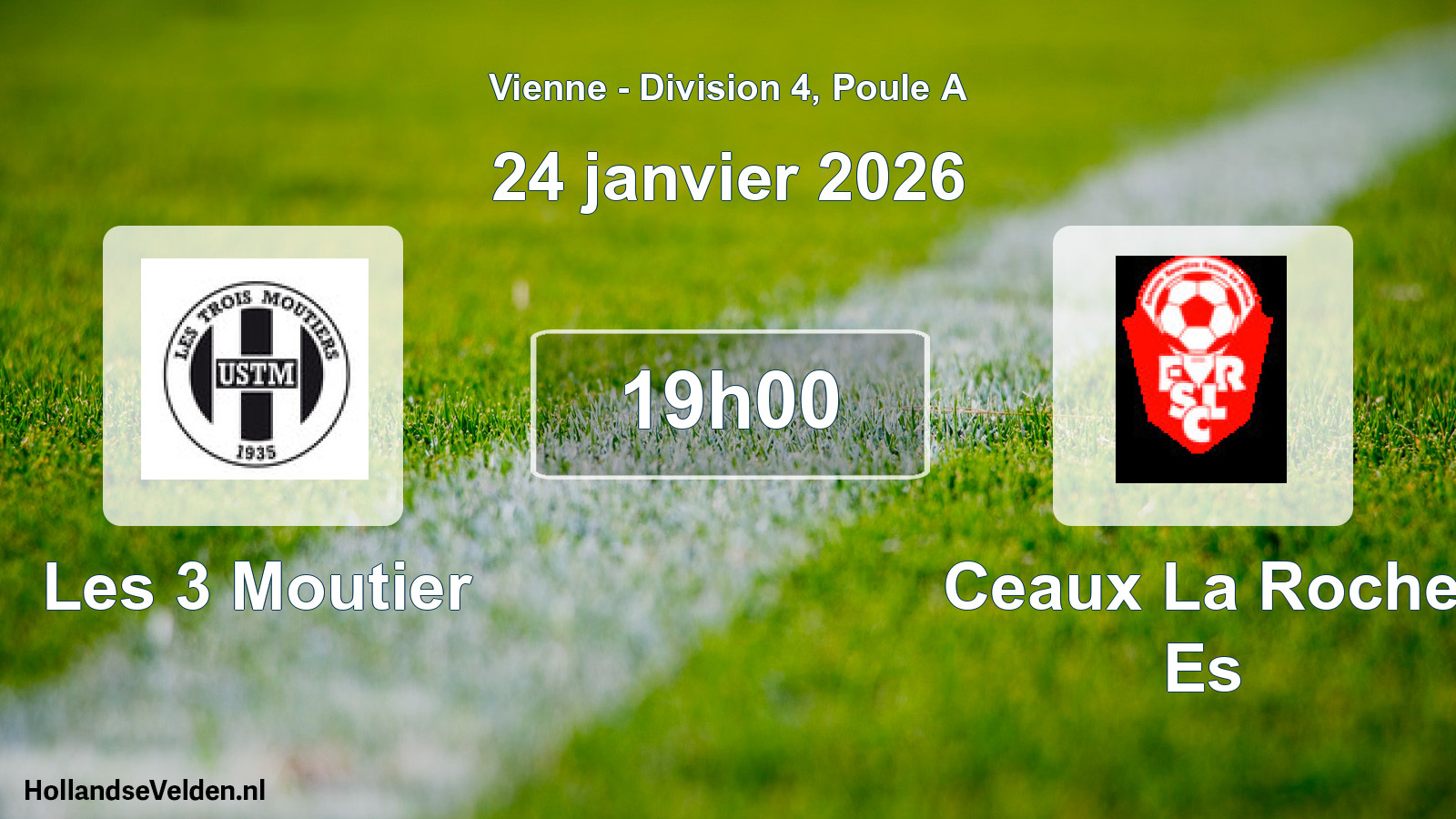 Scheduled Match: Les 3 Moutier - Ceaux La Roche Es (24 January 2026)