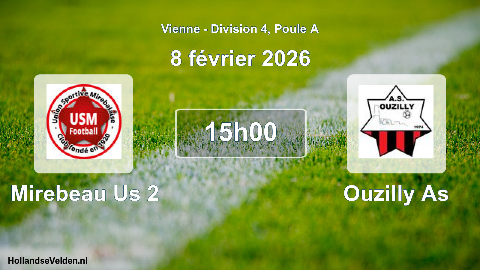 Scheduled Match: Mirebeau Us 2 - Ouzilly As (8 February 2026)