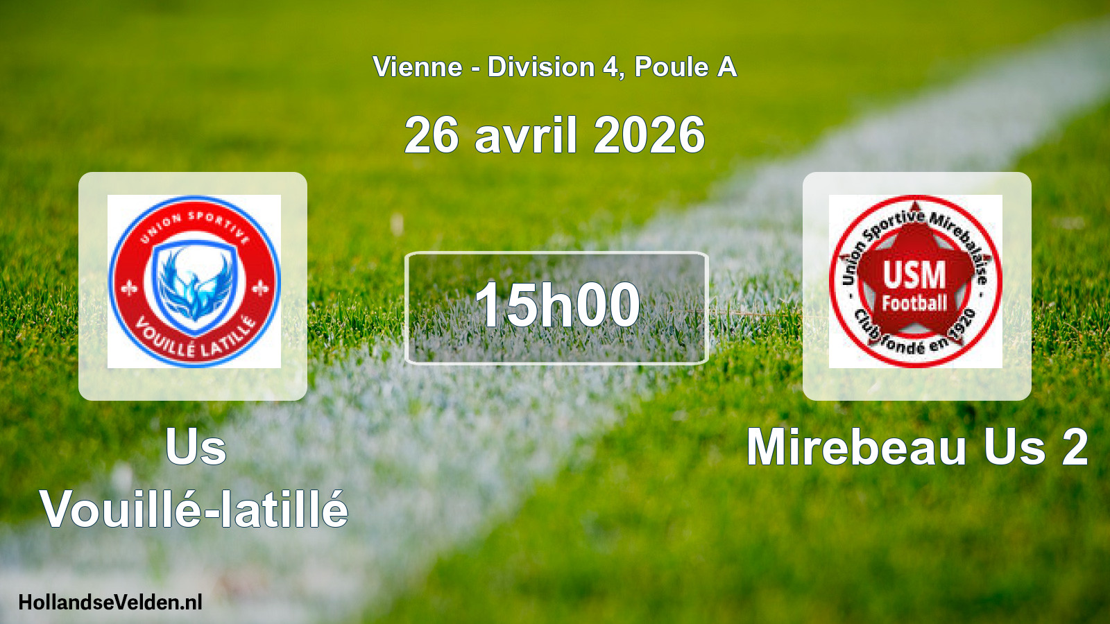 Scheduled Match: Us Vouillé-latillé - Mirebeau Us 2 (26 April 2026)