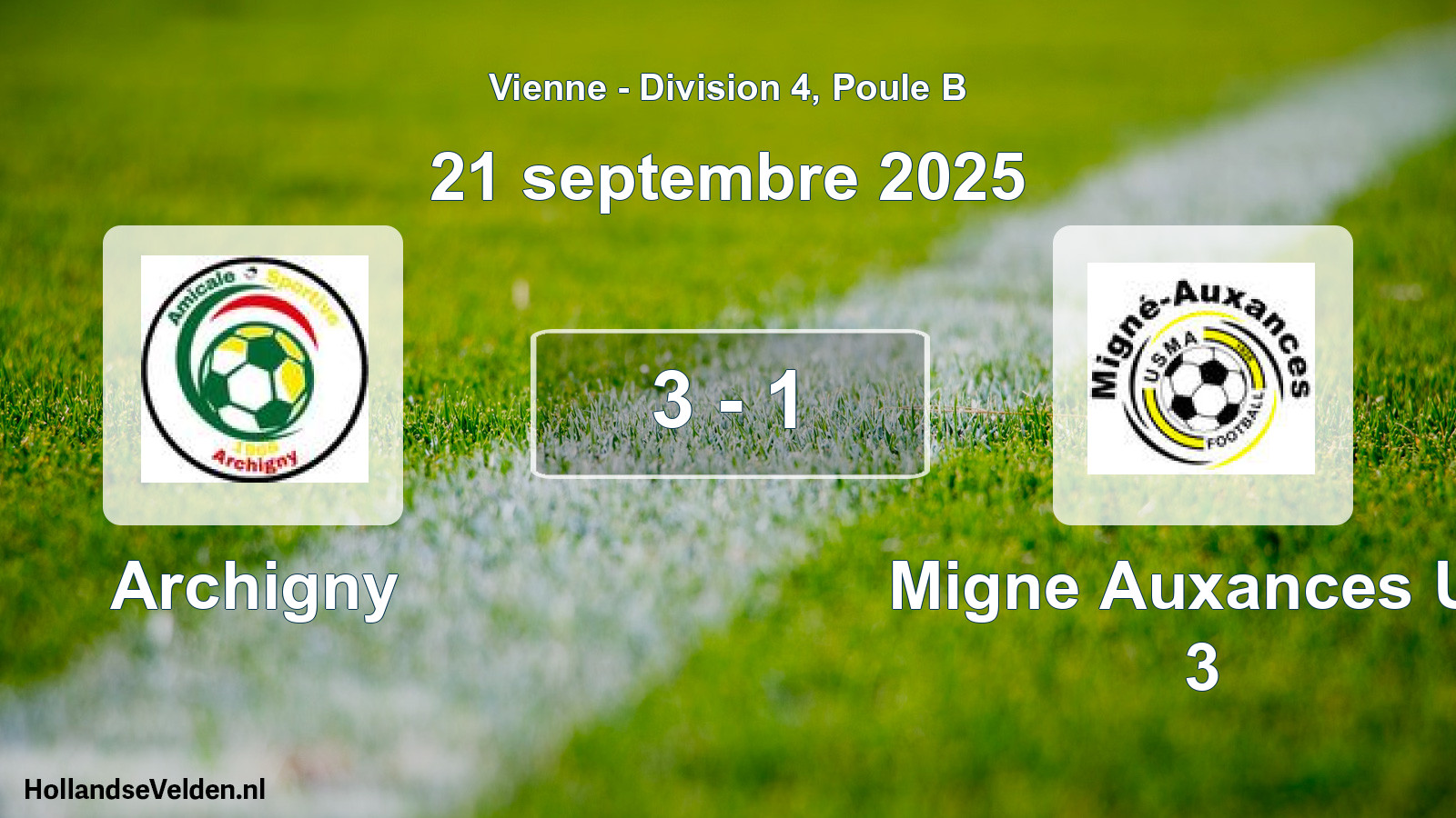 Gespeelde wedstrijd: Archigny - Migne Auxances Us 3 3 - 1 (21 septembre 2025)