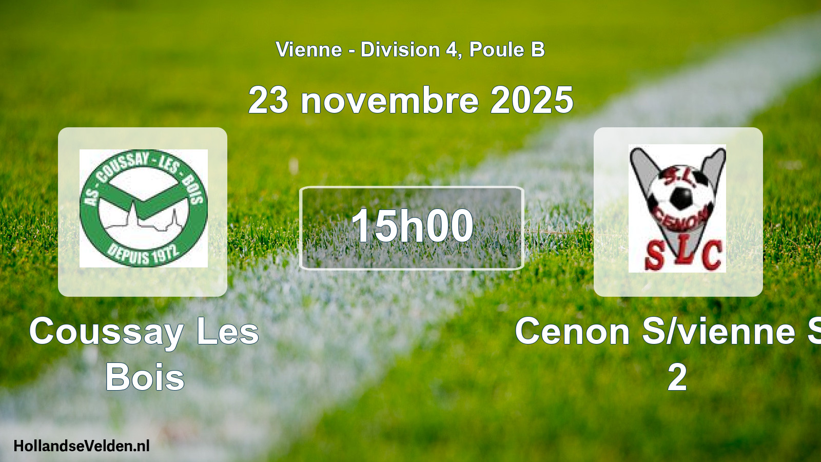 Geplande wedstrijd: Coussay Les Bois - Cenon S/vienne Sl 2 (23 novembre 2025)