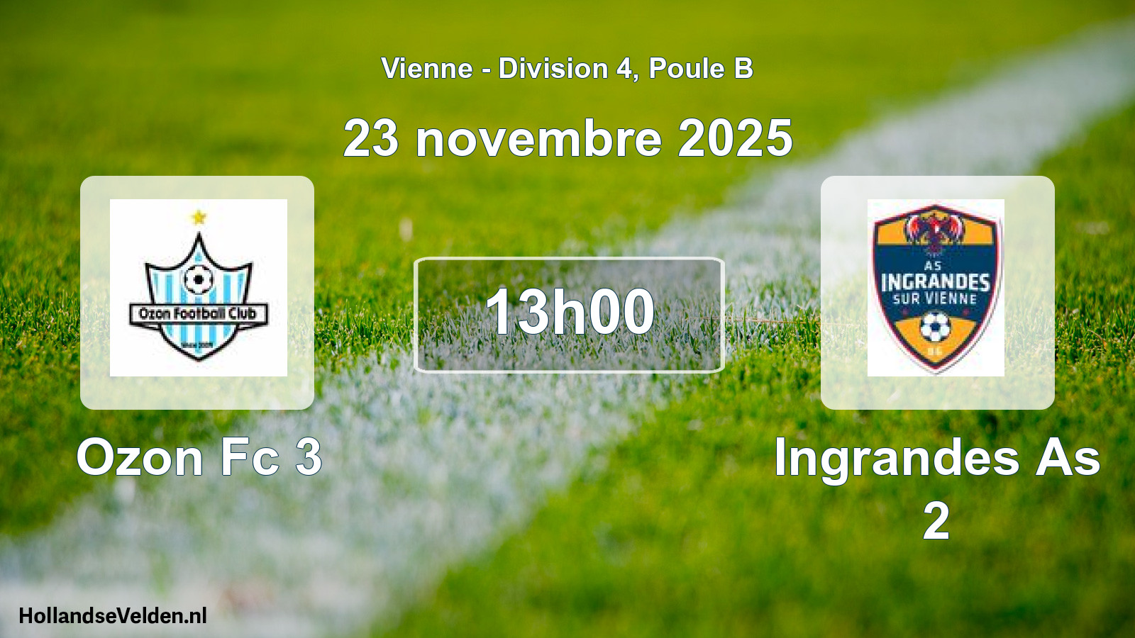 Geplande wedstrijd: Ozon Fc 3 - Ingrandes As 2 (23 novembre 2025)