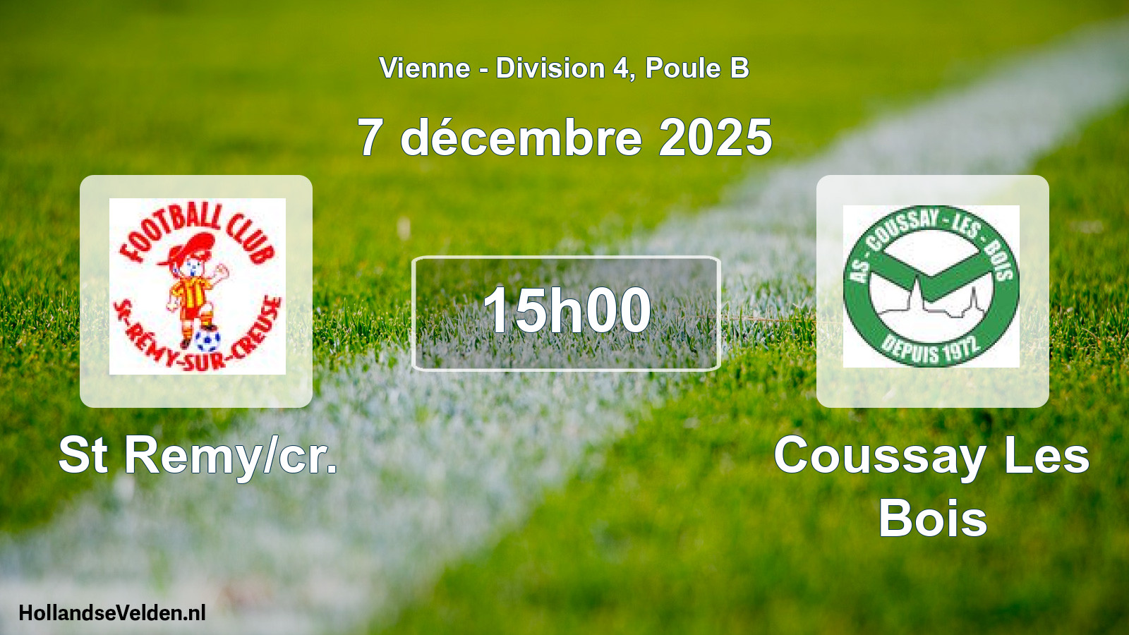 Geplande wedstrijd: St Remy/cr. - Coussay Les Bois (7 december 2025)