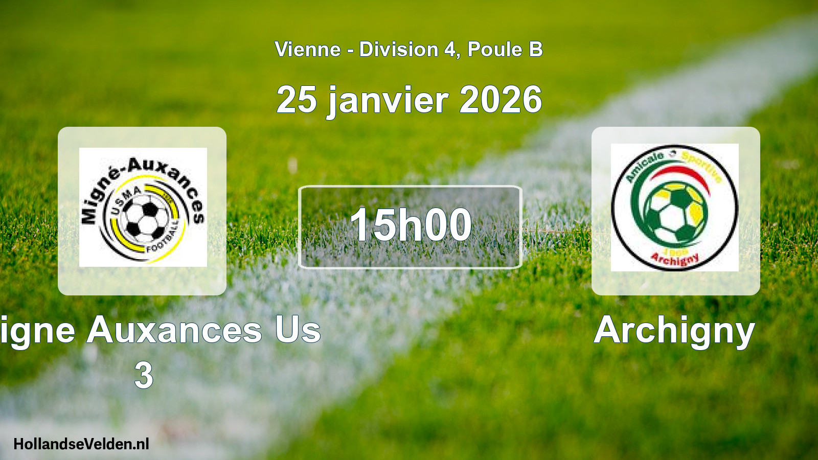Geplande wedstrijd: Migne Auxances Us 3 - Archigny (25 janvier 2026)