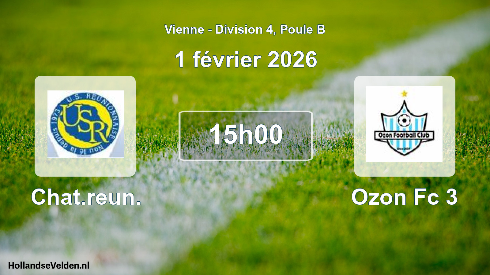 Geplande wedstrijd: Chat.reun. - Ozon Fc 3 (1 februari 2026)