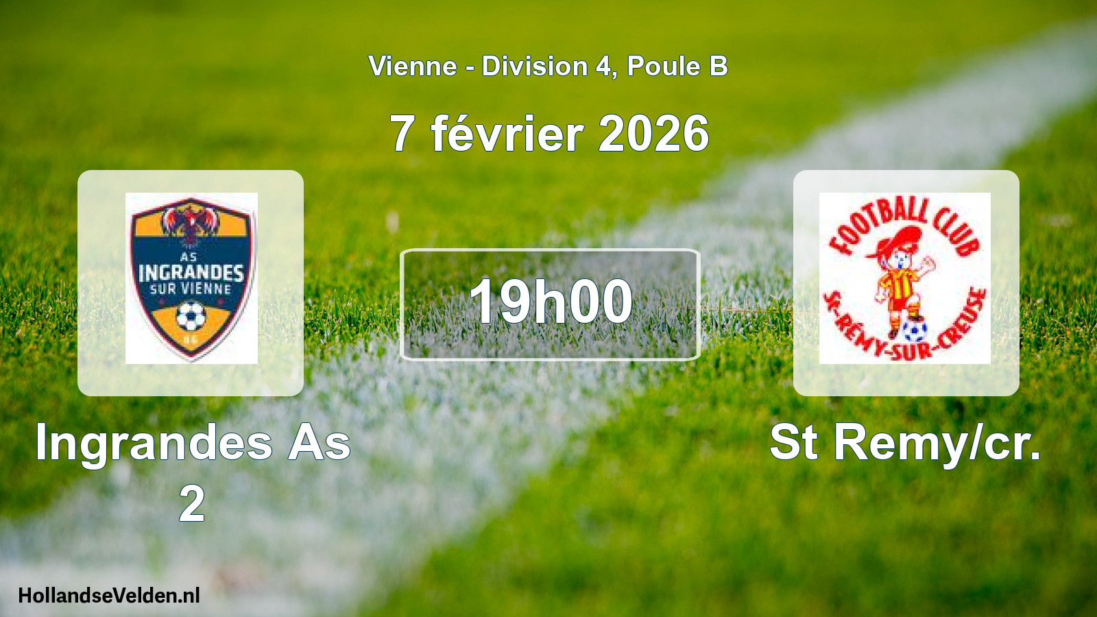 Geplande wedstrijd: Ingrandes As 2 - St Remy/cr. (7 février 2026)