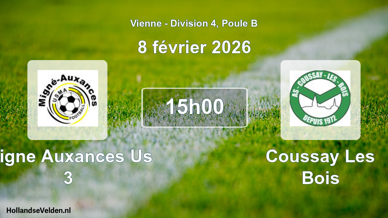 Geplande wedstrijd: Migne Auxances Us 3 - Coussay Les Bois (8 février 2026)