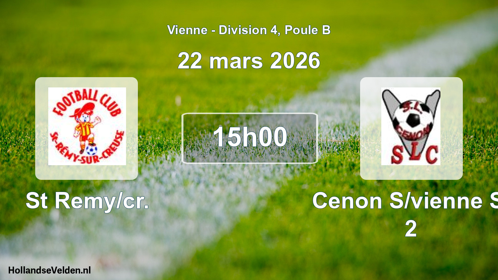 Geplande wedstrijd: St Remy/cr. - Cenon S/vienne Sl 2 (22 mars 2026)