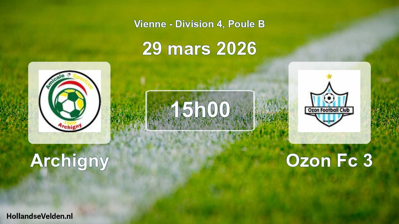 Geplande wedstrijd: Archigny - Ozon Fc 3 (29 maart 2026)