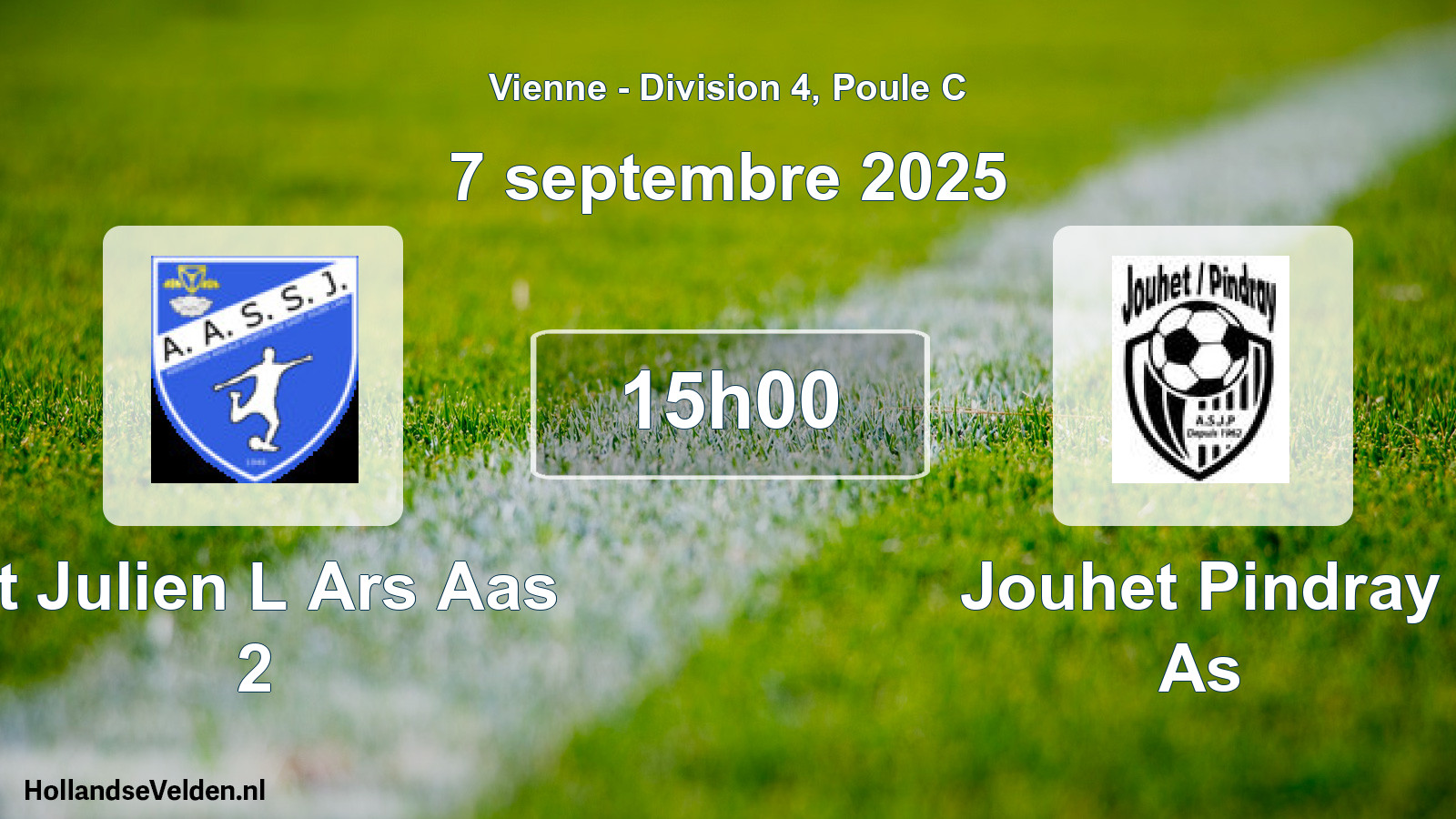 Geplande wedstrijd: St Julien L Ars Aas 2 - Jouhet Pindray As (7 september 2025)