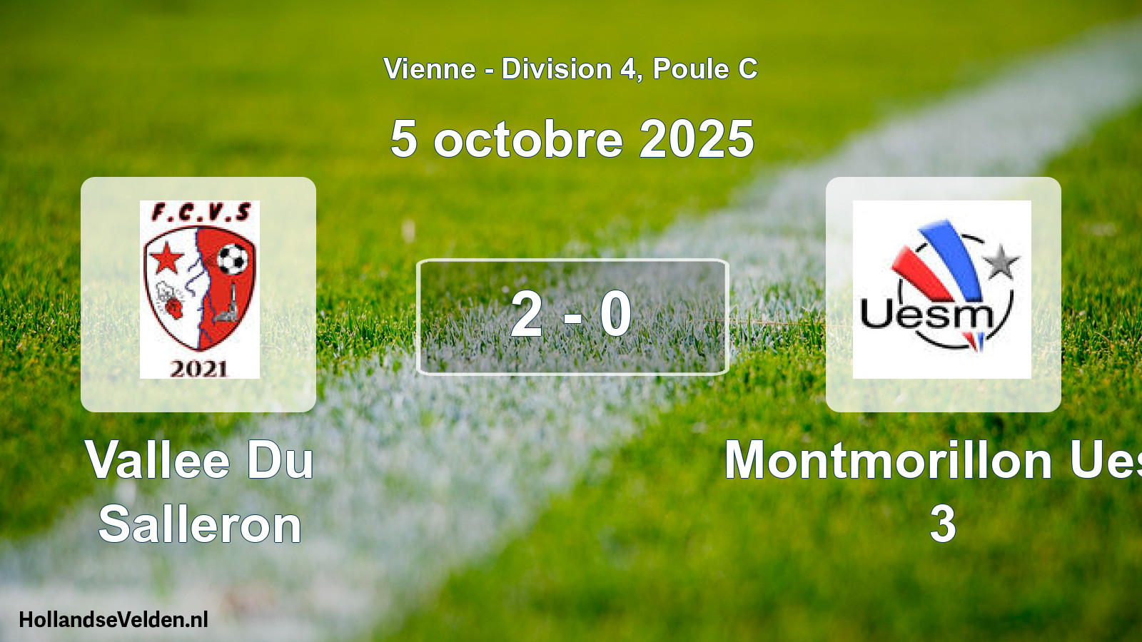 Gespeelde wedstrijd: Vallee Du Salleron - Montmorillon Ues 3 2 - 0 (5 oktober 2025)