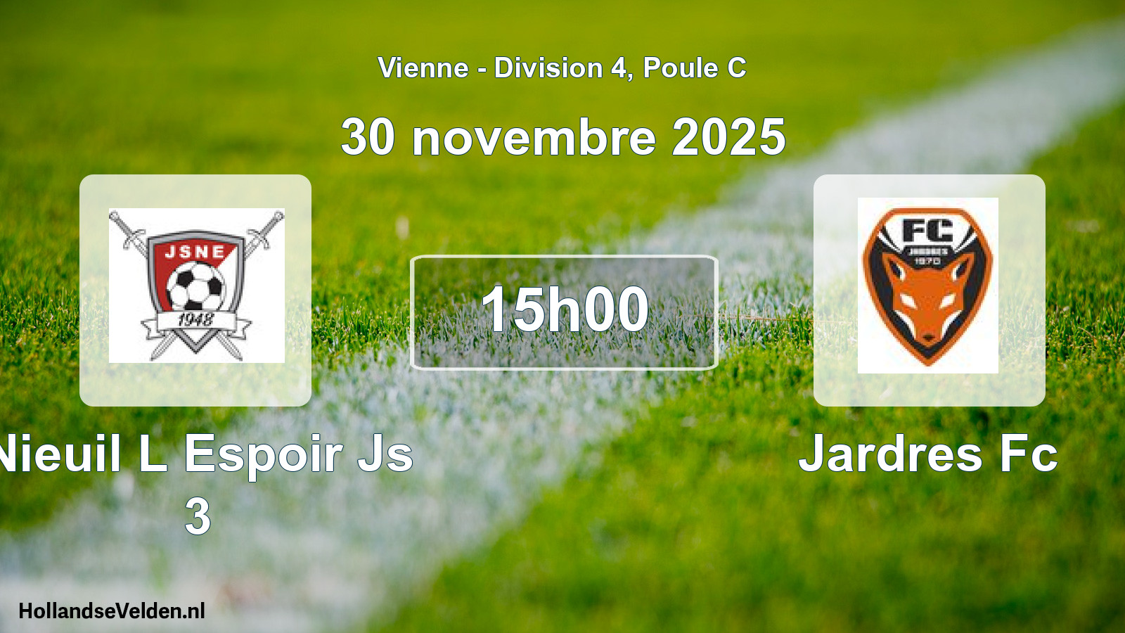 Scheduled Match: Nieuil L Espoir Js 3 - Jardres Fc (30 November 2025)
