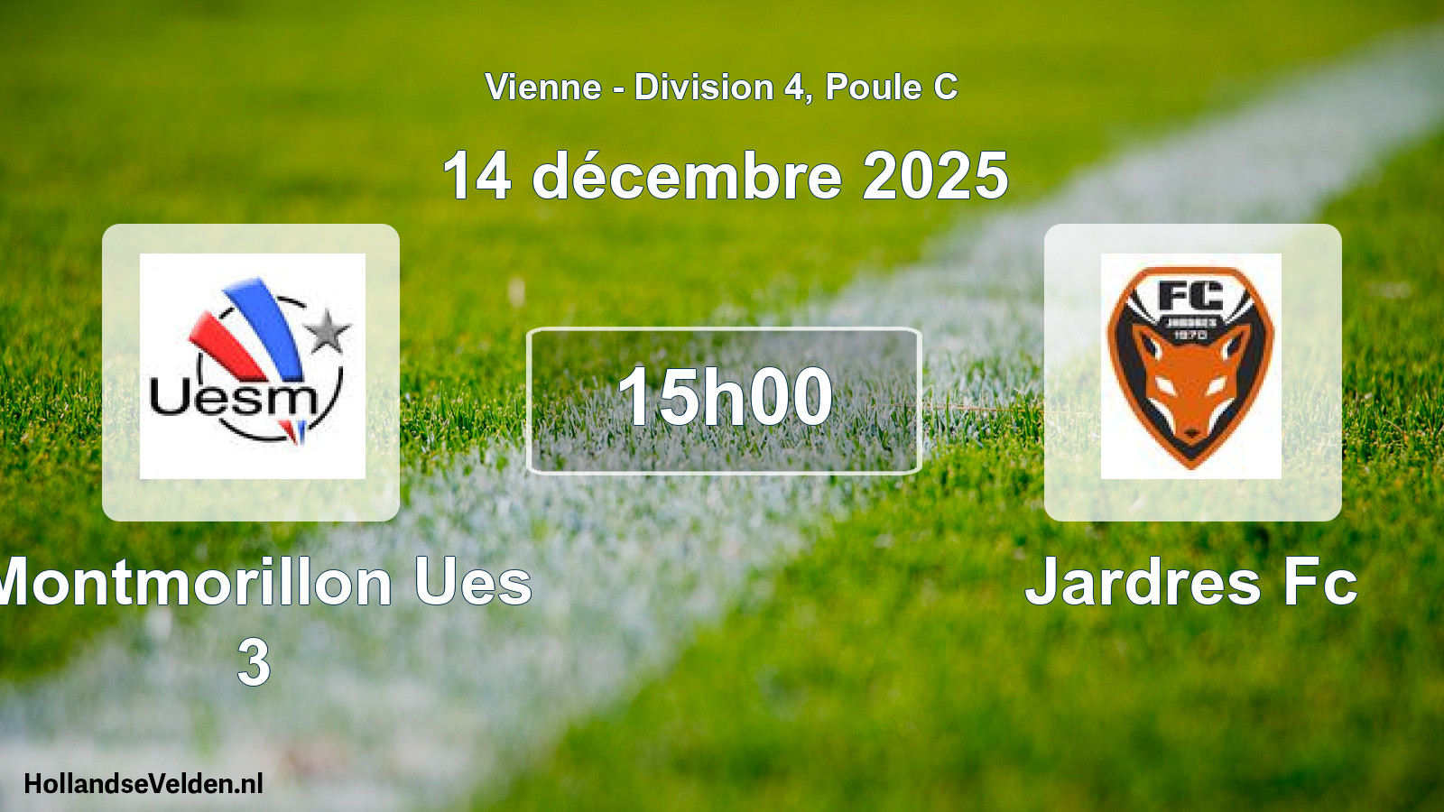 Scheduled Match: Montmorillon Ues 3 - Jardres Fc (14 December 2025)