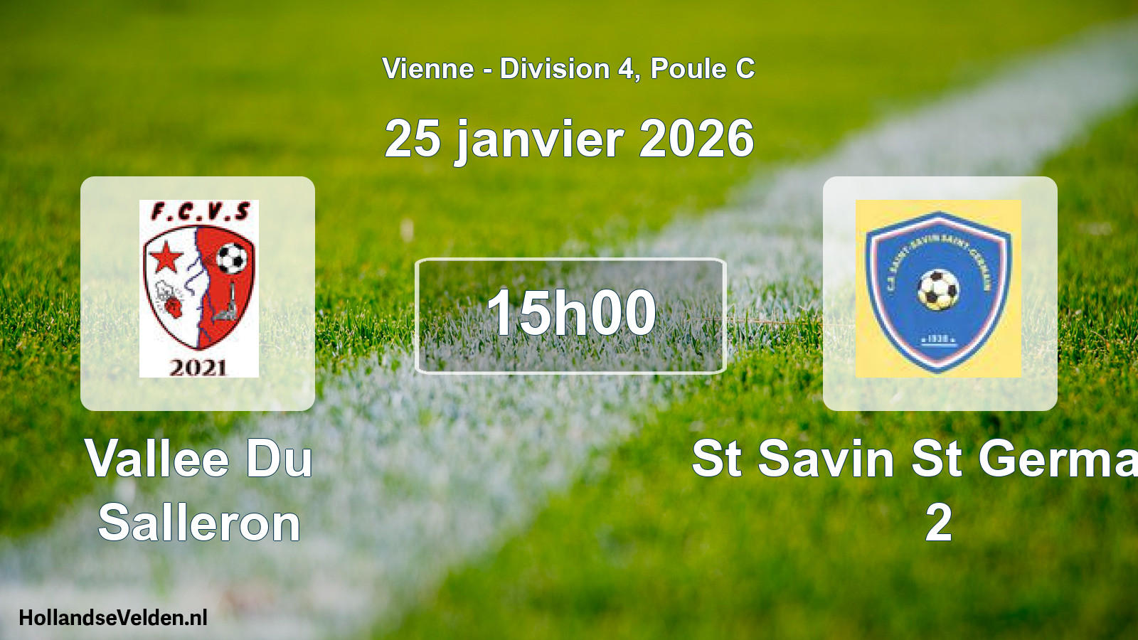 Geplande wedstrijd: Vallee Du Salleron - St Savin St Germain 2 (25 janvier 2026)