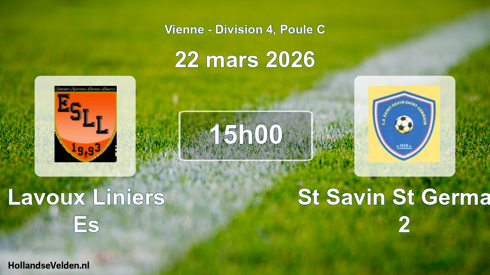 Geplande wedstrijd: Lavoux Liniers Es - St Savin St Germain 2 (22 mars 2026)