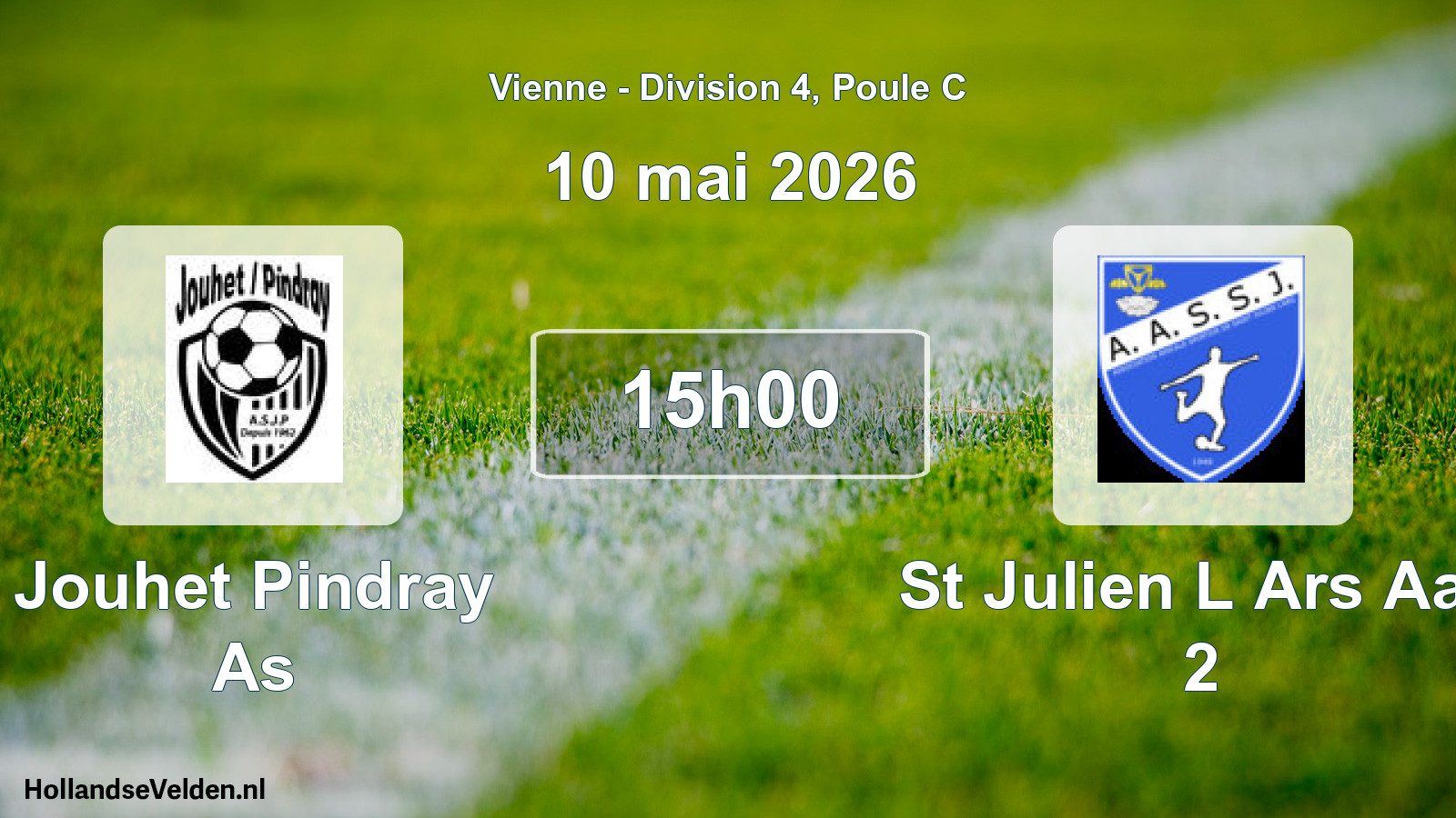 Geplande wedstrijd: Jouhet Pindray As - St Julien L Ars Aas 2 (10 mai 2026)