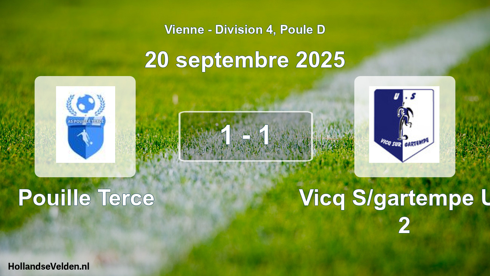 Gespeelde wedstrijd: Pouille Terce - Vicq S/gartempe Us 2 1 - 1 (20 septembre 2025)
