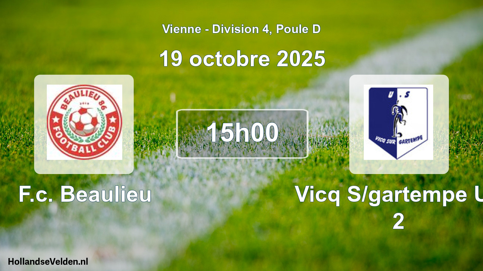 Geplande wedstrijd: F.c. Beaulieu - Vicq S/gartempe Us 2 (19 octobre 2025)