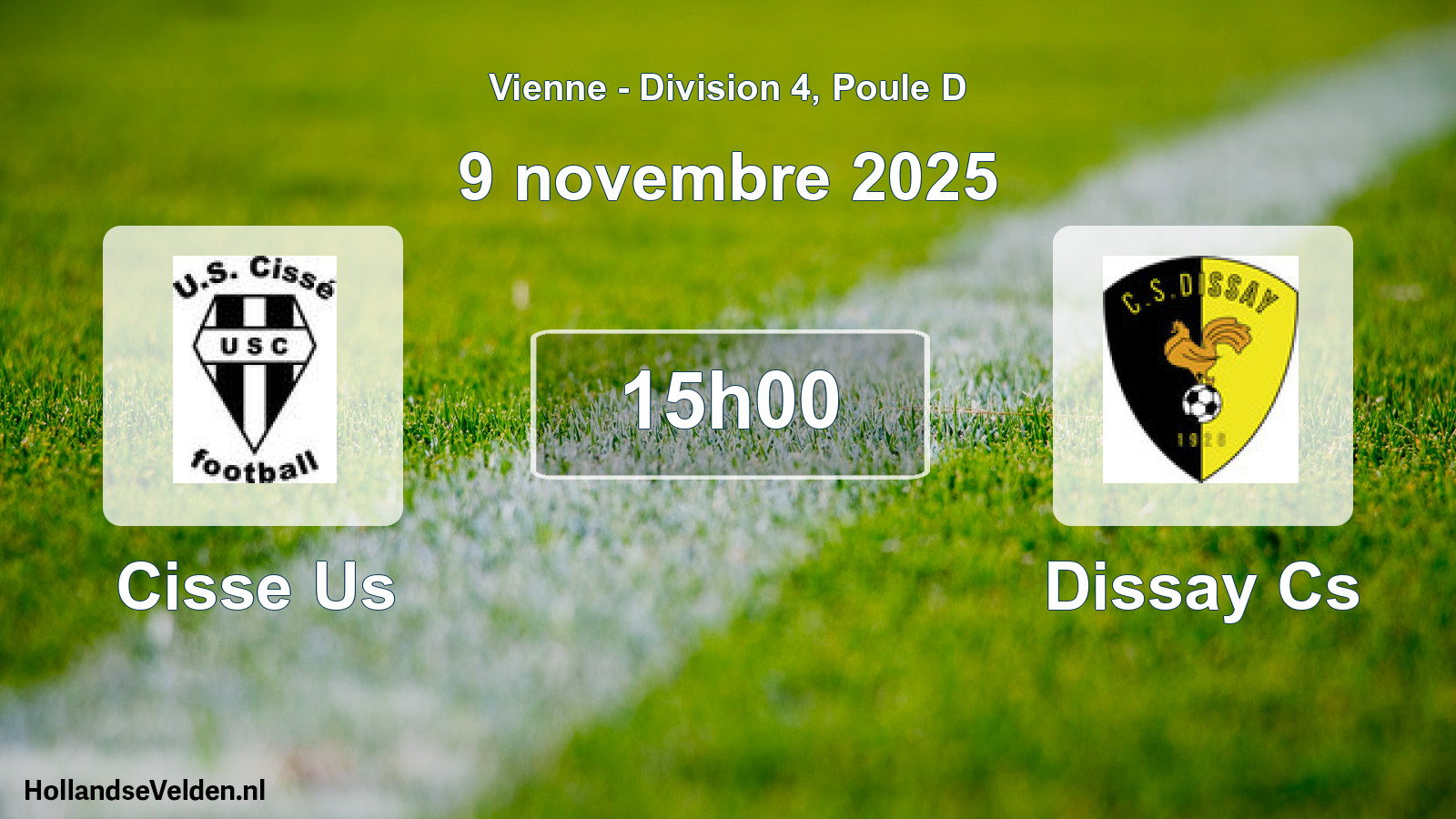 Geplande wedstrijd: Cisse Us - Dissay Cs (9 novembre 2025)