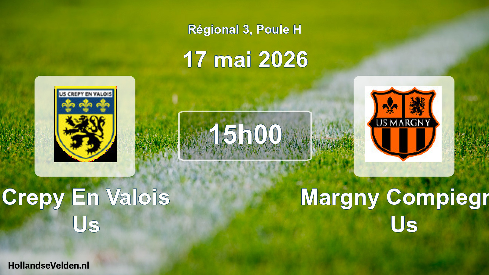 Geplande wedstrijd: Crepy En Valois Us - Margny Compiegne Us (17 mai 2026)